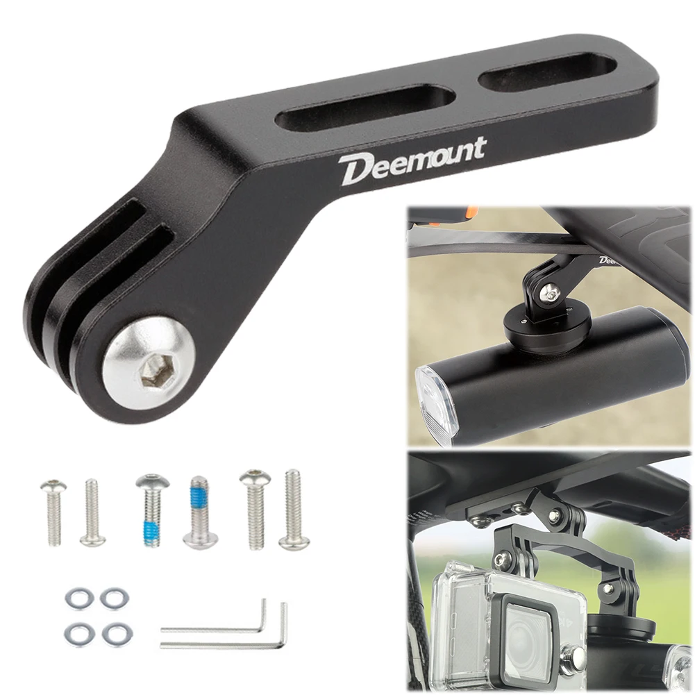 Aluminum Alloy Extension Stand Bike Handlebar Extension Bracket Adapter Bicycle Headlight Holder for Sports Camera