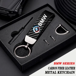 Car Carbon Fiber Keychain Zinc Alloy Keyrings Accessories For BMW X1 X2 X3 X5 X4 X6 X7 G30 G20 G32 G11 G12 F40 F30 F20 F10 F34