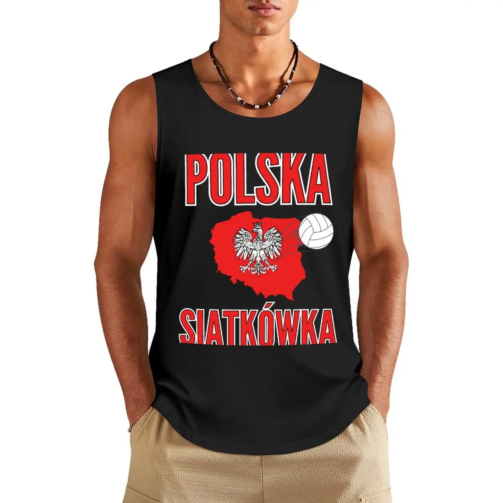 

Волейболист - Польша Tank Top спортивная рубашка мужская футболка мужская
