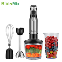 BioloMix 4 in 1 High Power 1200W Immersion Hand Stick Blender Mixer Includes Chopper and Smoothie Cup Stainless Steel Ice Blades