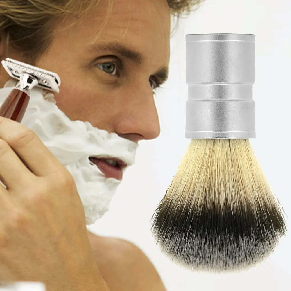 1Pcs Premium Nylon Beard Brush for Men Soft Yet Firm Bristles Enhances Shave Lather Easy Grip Travel Ready All Beard Types Tool