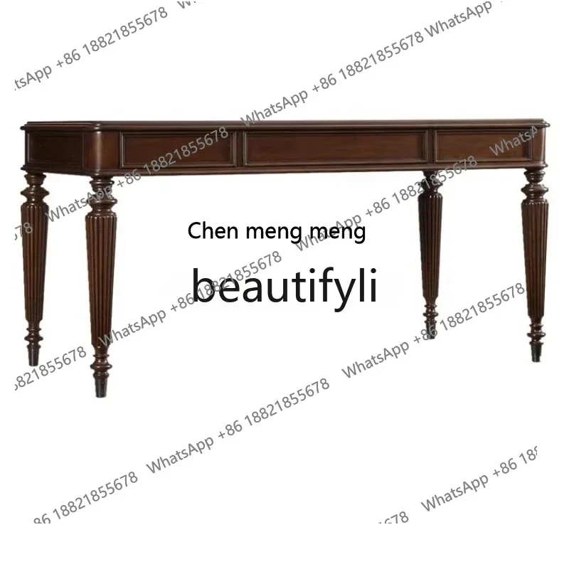 

American solid wood furniture customization, simple rural classical study desk writing desk computer desk study table