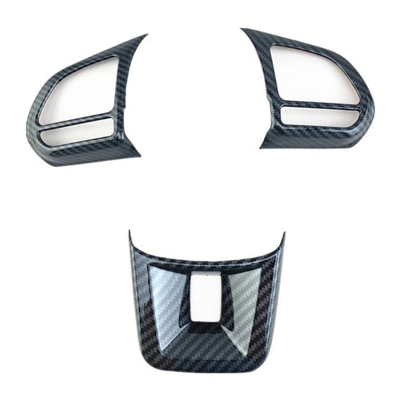 3Pcs/Set ABS Car Steering Wheel Button Cover Sticker Interior Decoration for MG5 MG6 MG HS ZS Car Styling Carbon fiber