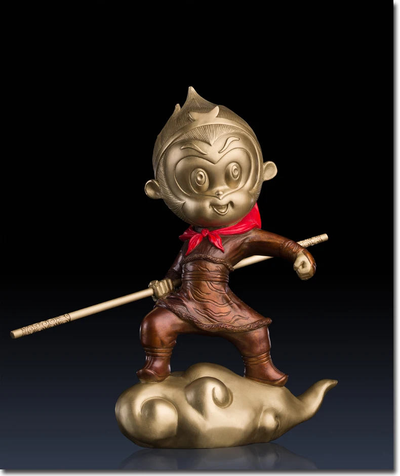 Global Limited Edition TOP art Collection business talisman God of War Sun WuKong 3D brass HOME OFFICE Company ART WORK