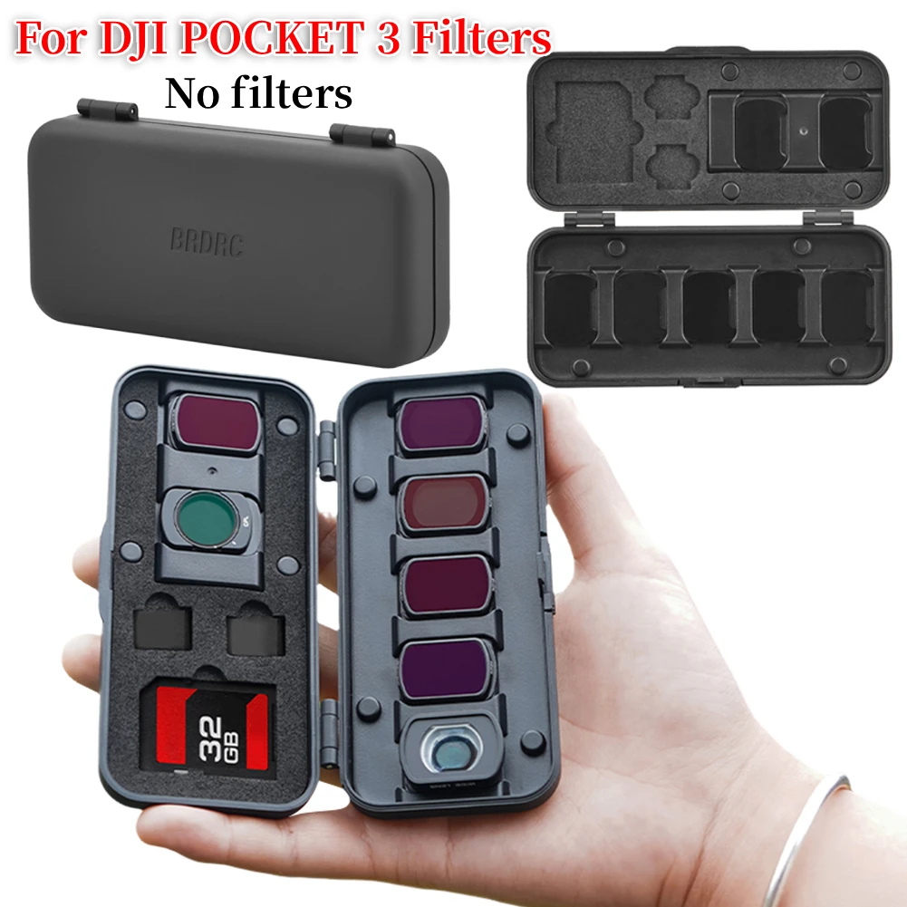 

Коробка для хранения фильтров DJI Pocket3 UV/CPL/ND, широкоугольный объектив, защитный чехол для SD/TF-карты для DJI Pocket 3, аксессуары для фотосъемки