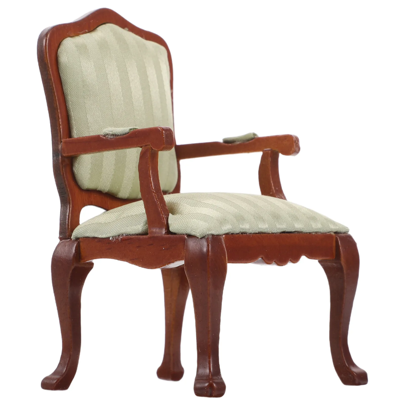 

Miniature Dollhouse Armchair Single Striped Room Decoration 1:12 Detailed Tiny Dollhouse Furniture