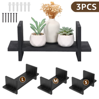 3Pcs/Set Floating Shelves Wooden Wall Mounted/Desktop Storage Rack Background Wall Decorative Organizer for Bathroom Kitchen