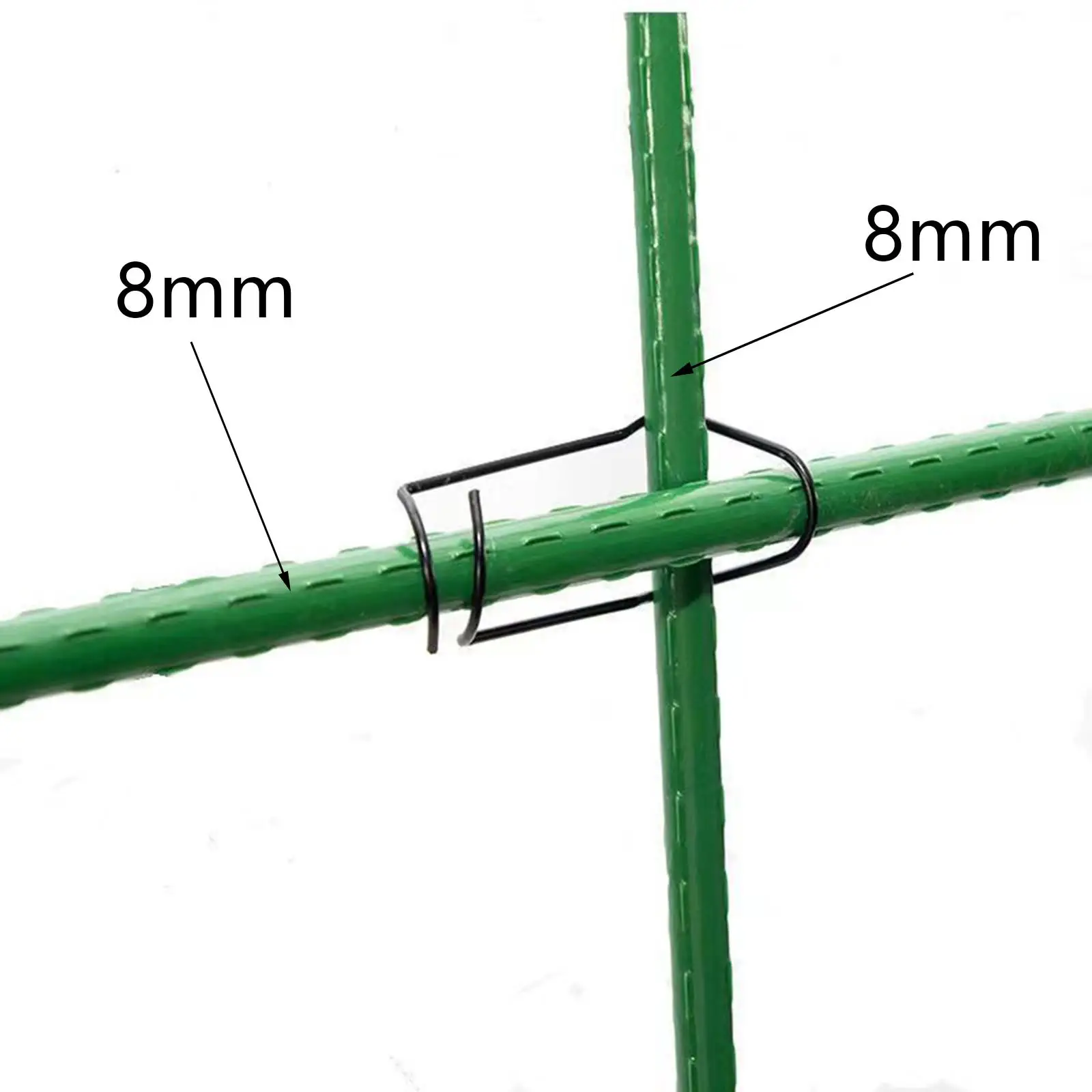 50 Pieces Plants Vines Stakes Clips Clamps Fixing Connector Steel for Tomato Vine Supporting Stems Orchard Greenhouse Garden