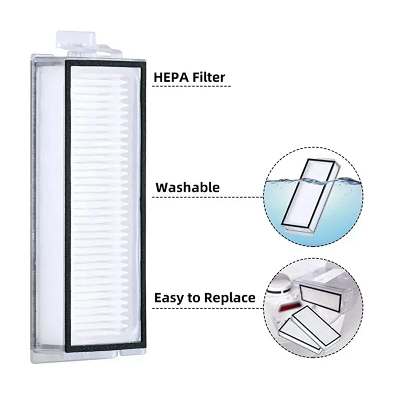 Accesorios para Roborock Q7 Max,Q7 Max +,Q7 Plus,T8 Hepa Filter Robot aspirador, piezas de repuesto, mopa, paño, bolsa de polvo, 1 Juego