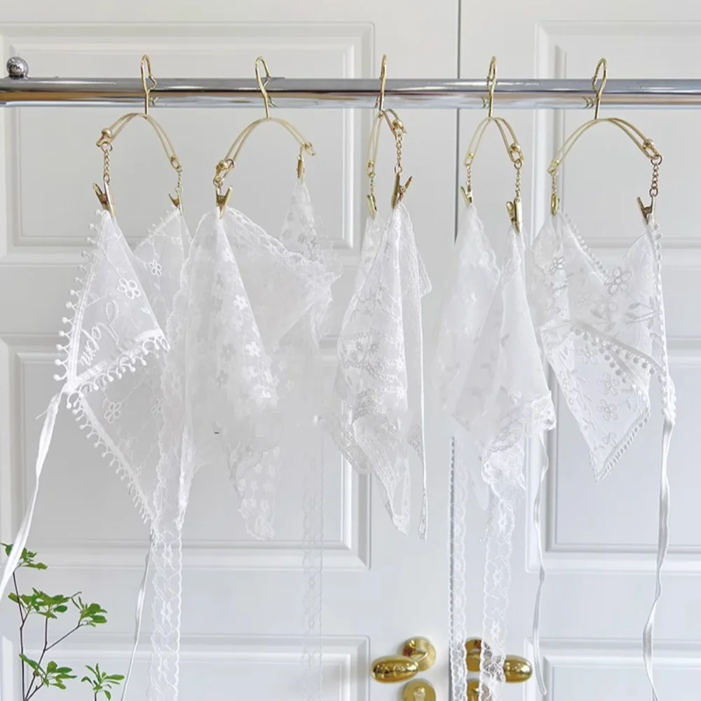 

Retro Lace Lace Hair Scarf Flower Soft Wrap Headscarf Pastoral style Triangle Hair Band Girls