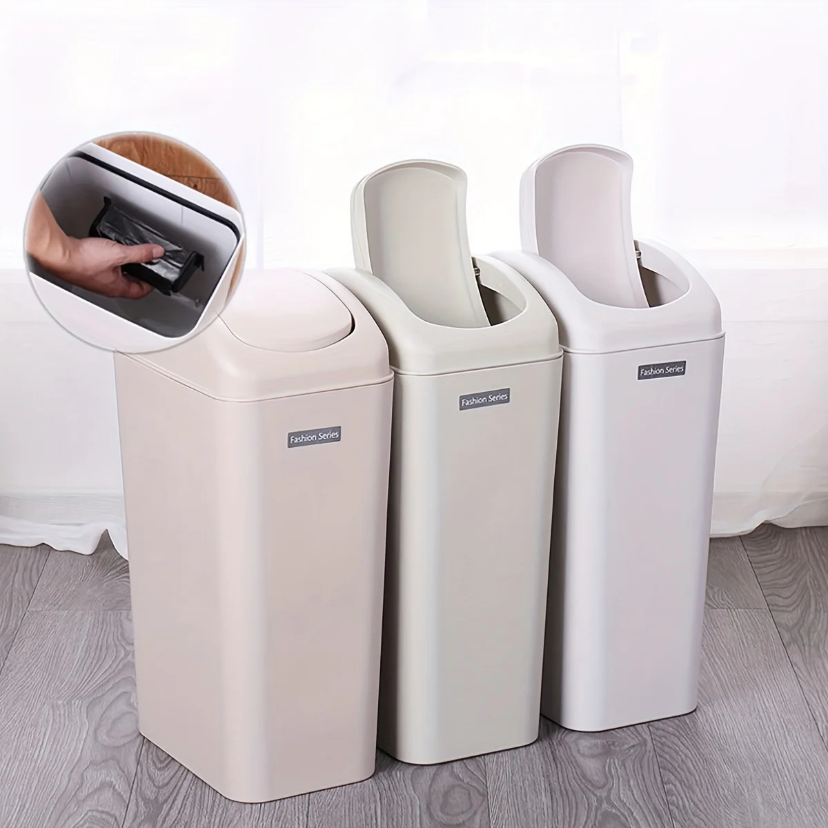Plastic Slim Garbage Bin 8l Swing Lid Trash Can For Bathroom Kitchen Restroom Dustbin With Lid Bin For Bathroom H0273
