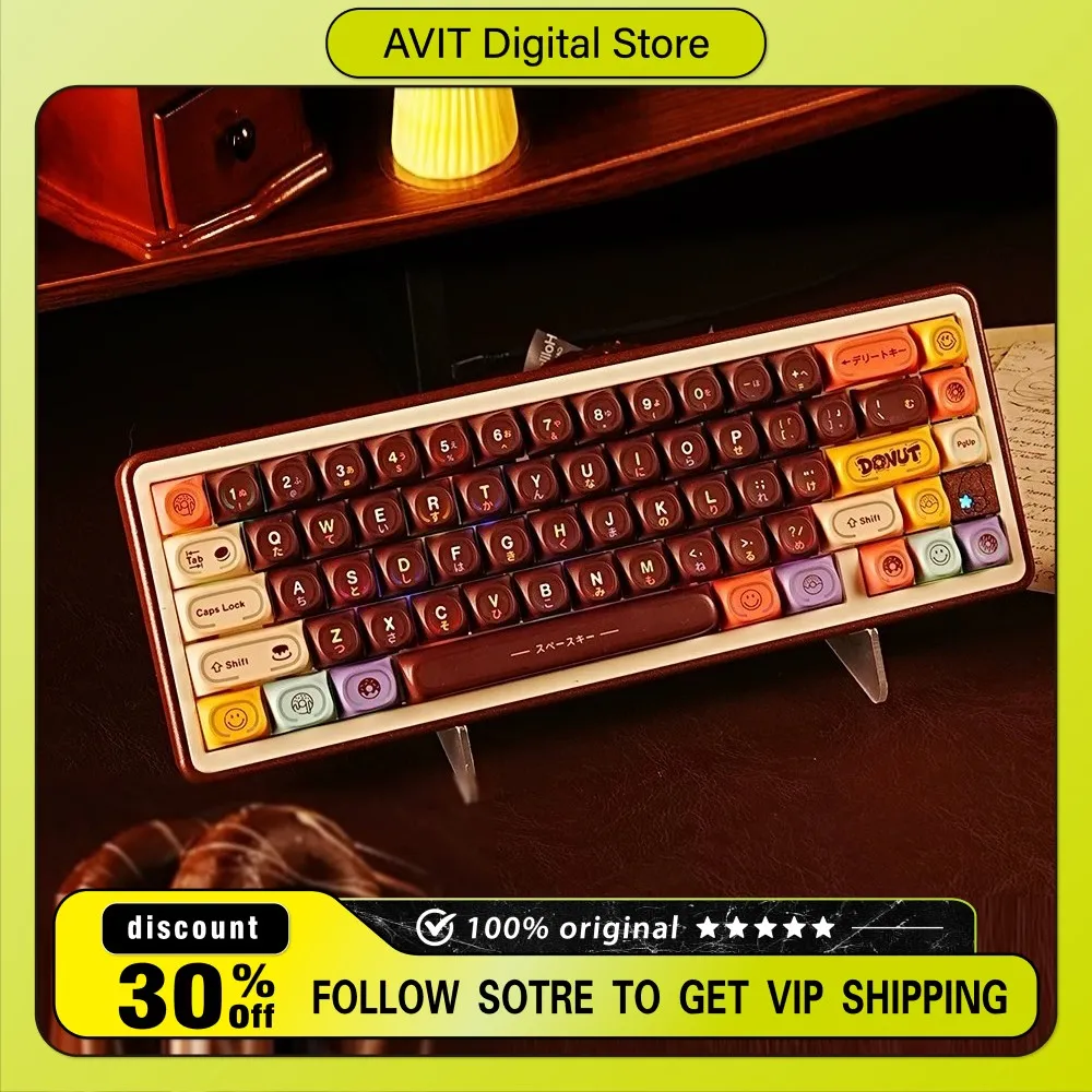 Dessert Style Donut Keycaps Anime ESC Custom Keycaps Aesthetic Personalized Design for Magnetic Axis Mechanical Keyboard Gift