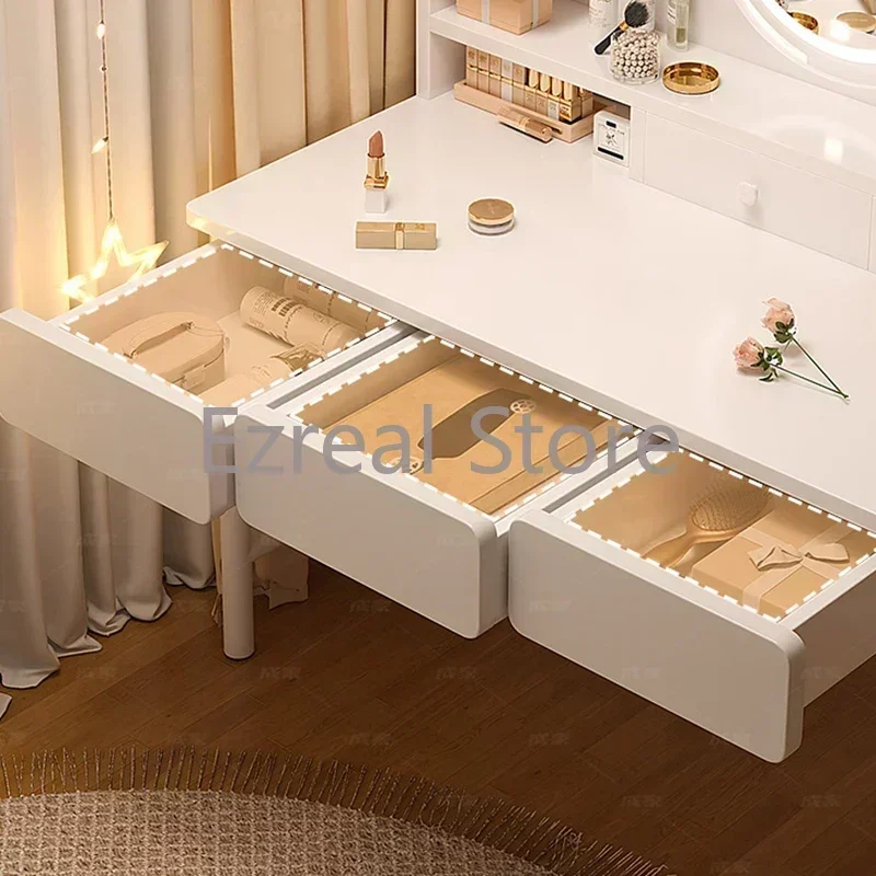 Table de maquillage moderne et minimaliste, vanité de chambre à coucher, miroir d\'évaluation, meubles de maison, LJ50DT