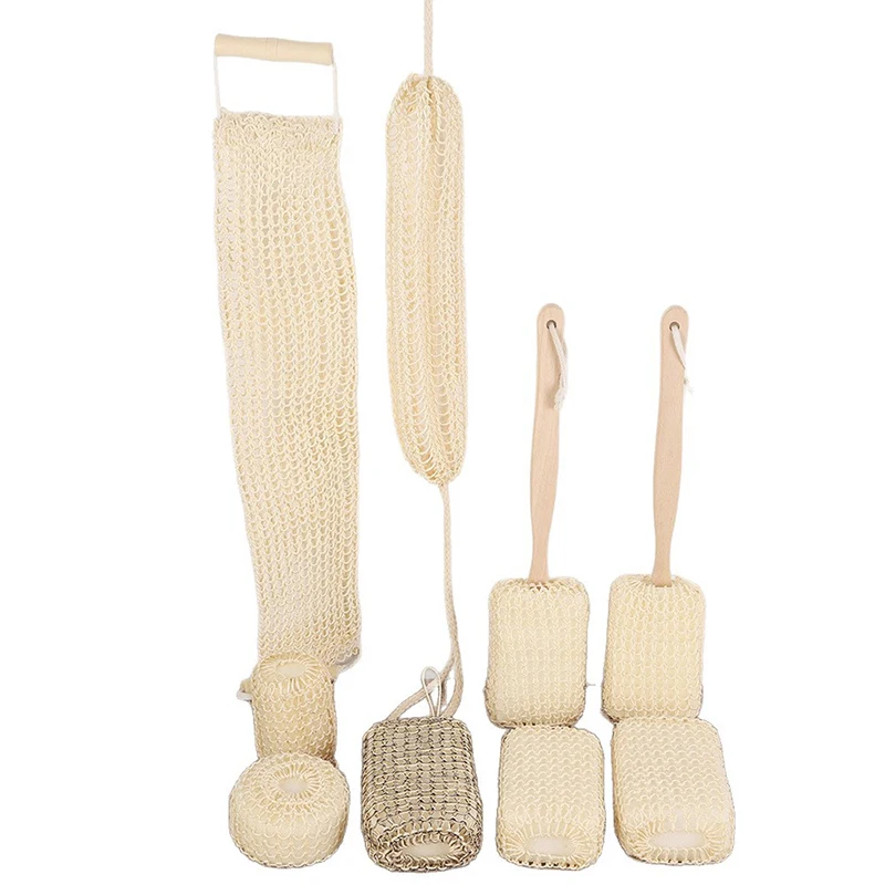 Handuk Mandi Dua Sisi Portabel Penggosok Punggung Pengelupas Kulit Handuk Mandi Bahan Aman Sikat Mandi Spons Penggosok