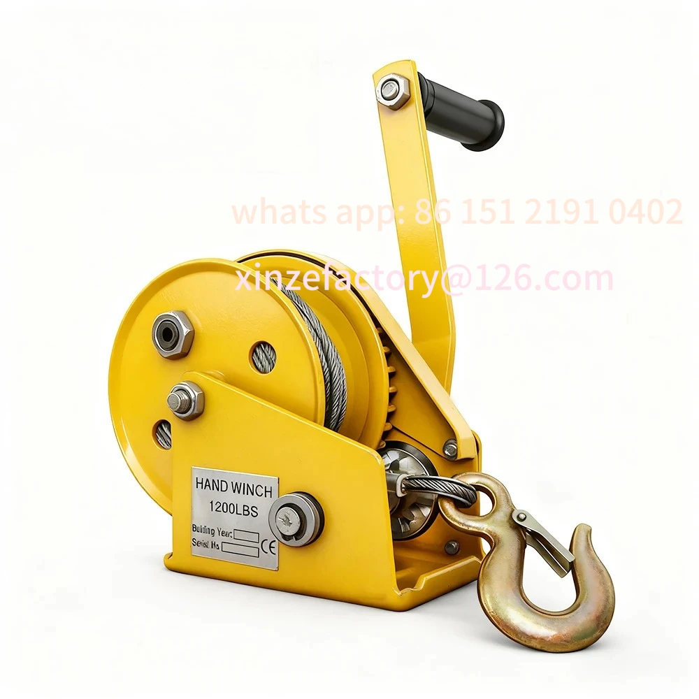 Customizable Hand Winch Boat Trailer Winch Two-Way Self-locking Operated Manual Hand Crank Winch Small Hoist