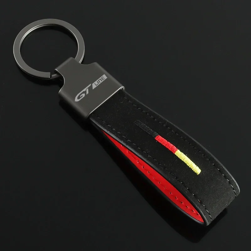 Suede Car Keychains Key Ring Pendant for Peugeot GT Line Logo 205 3008 206 5008 308 208 408 407 107 Auto Key Chains Accessories