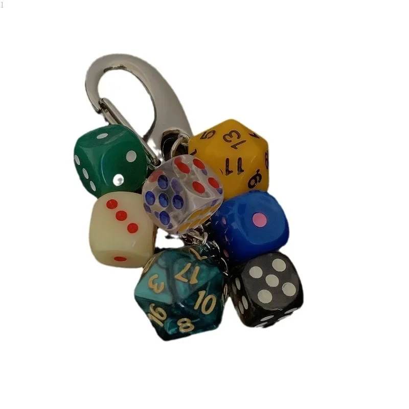 Lucky Dice Chain Original Keychain Premium Multi Element Trendy Bag Pendant Waist Hanging Accessories Decorative Keychain