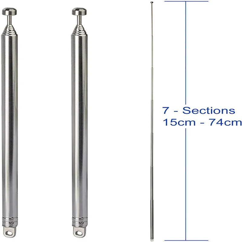Telescopic Antenna FM AM Radio  7 Section Replacement Telescopic Aerial Antenna TV Radio DAB AM/FM Universal  Aerial Receiver