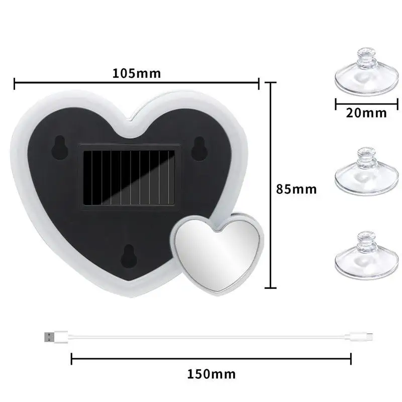 Heart-shaped LED Solar-powered Car Neon Lights 12V Flexible Waterproof Strip Light for Interior and Mood Light