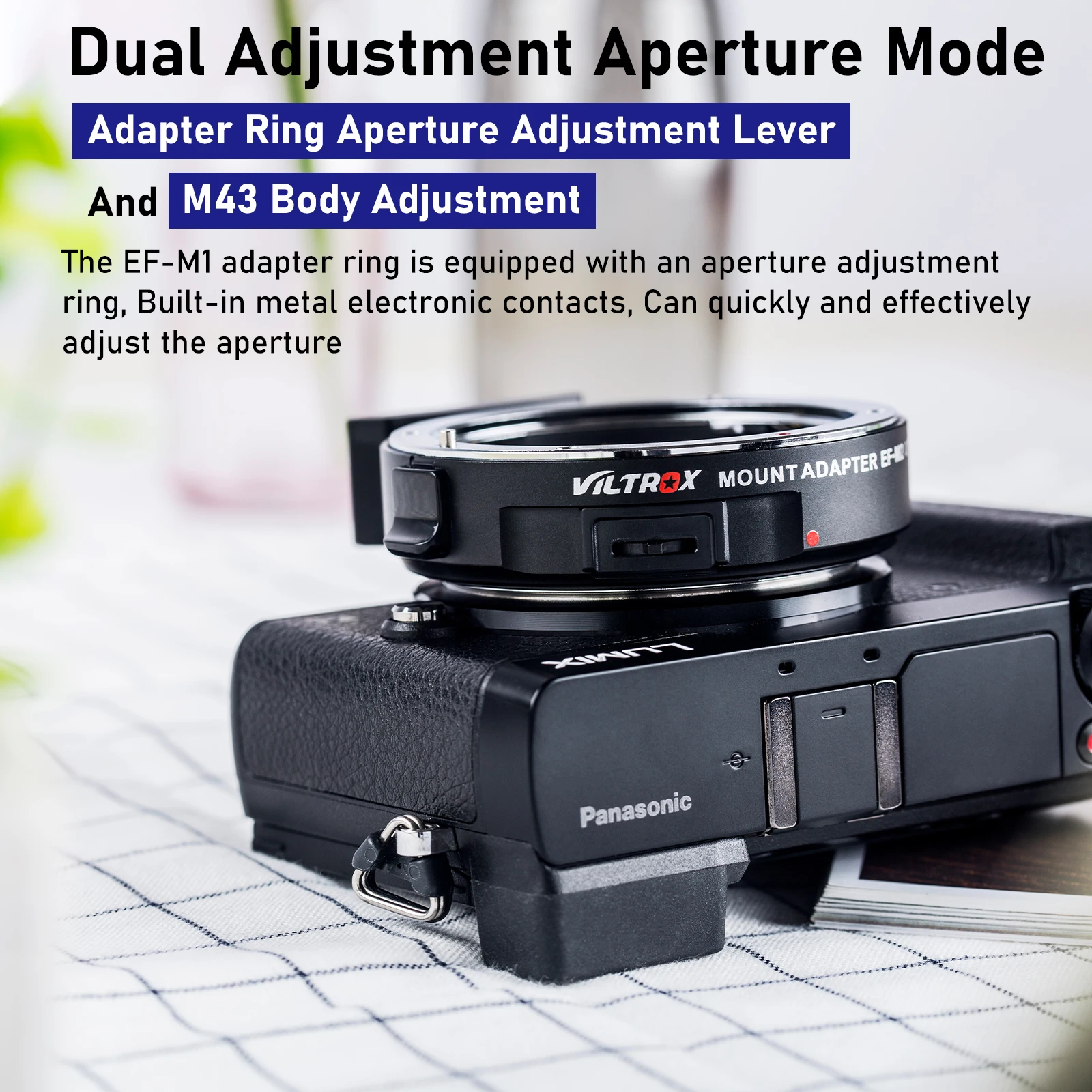 Viltrox EF-M1 Lens Adapter Ring Mount AF Auto Focus for Canon EF/EF-S Lens to M4/3 Micro Four Thirds Camera for GH5/4/3 Olympus