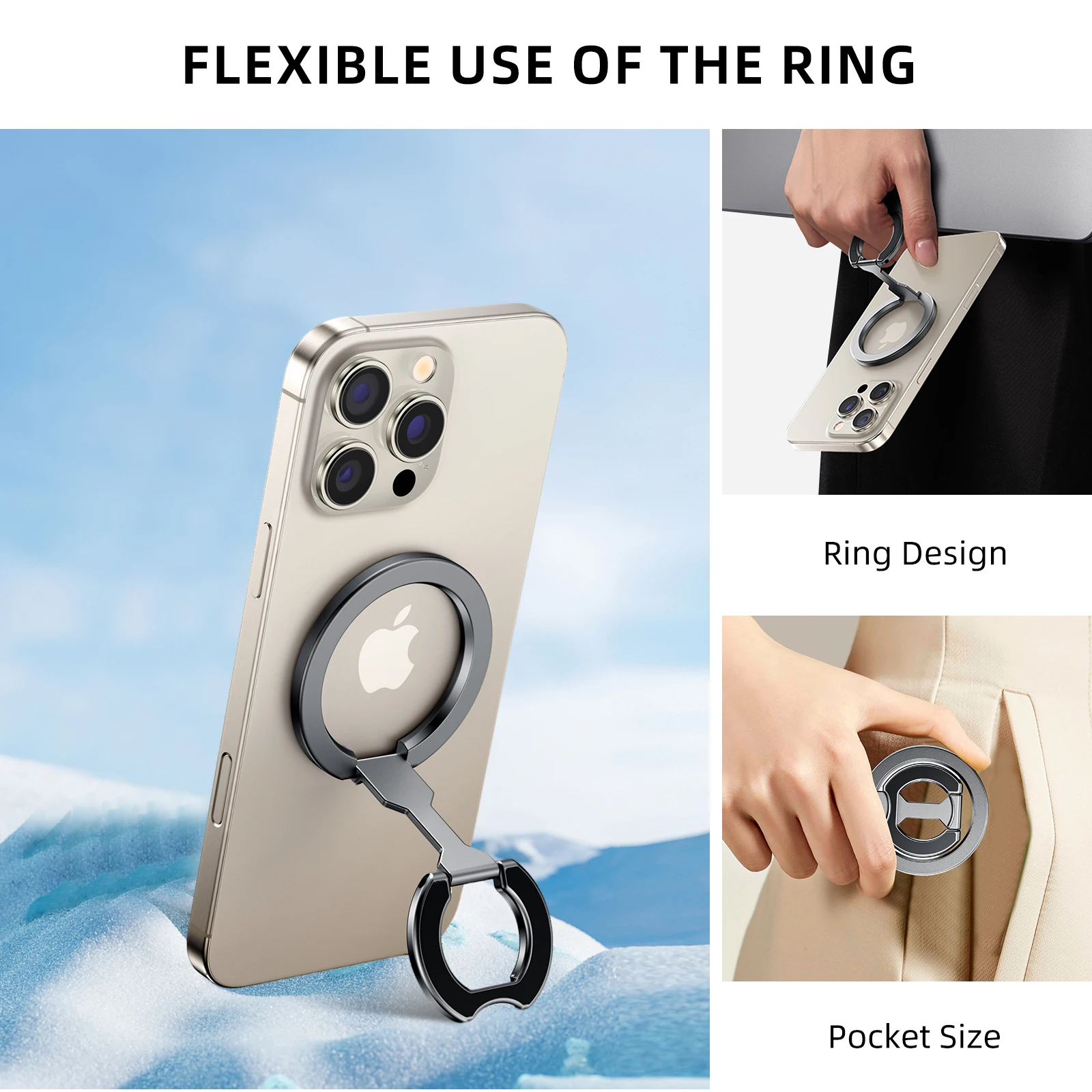 Soporte de teléfono magnético de doble cara para iPhone Android soporte de teléfono plegable con Magsafe para iPhone 16 15 14 13 12 HUAWEI Xiaomi