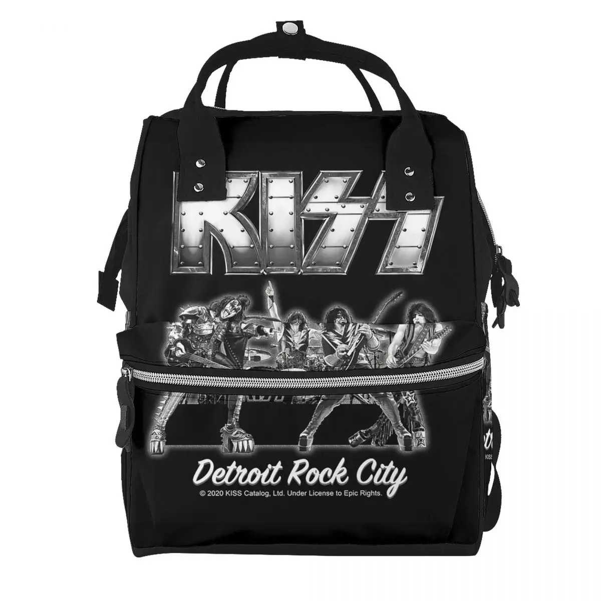 Kiss Rock Band Retor Student Backpack School Bag Hiking Travel Daypack for Men Women Bookbag Shoulder Bags