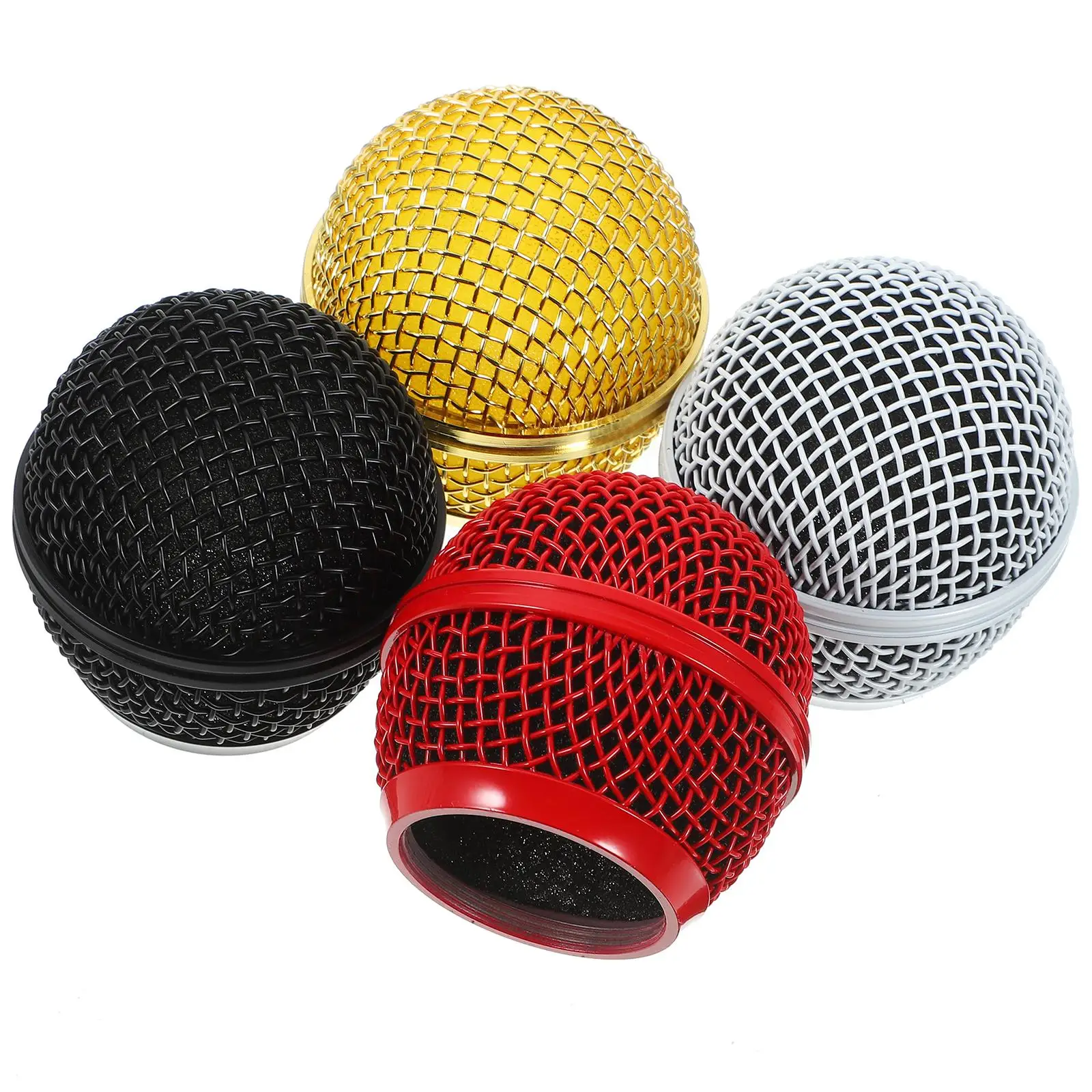 

4 Pcs Microphones Grille Cover Wireless Supplies Replace Replacement Metal Head Mesh
