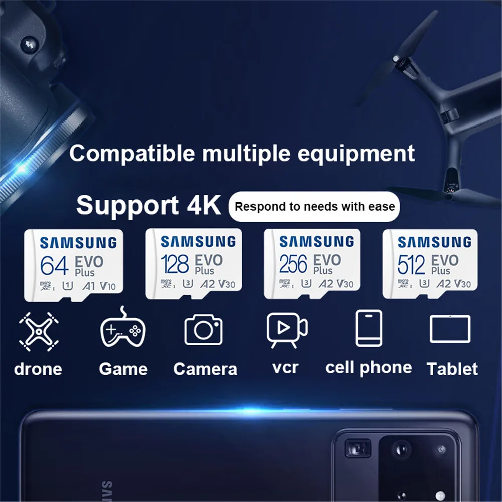 بطاقة sd مايكرو sd ايفو بلس ، مايكرو sd/tf ، u1 ، a1 ، a1 ، a2 ، u3 ، 4k ، gb