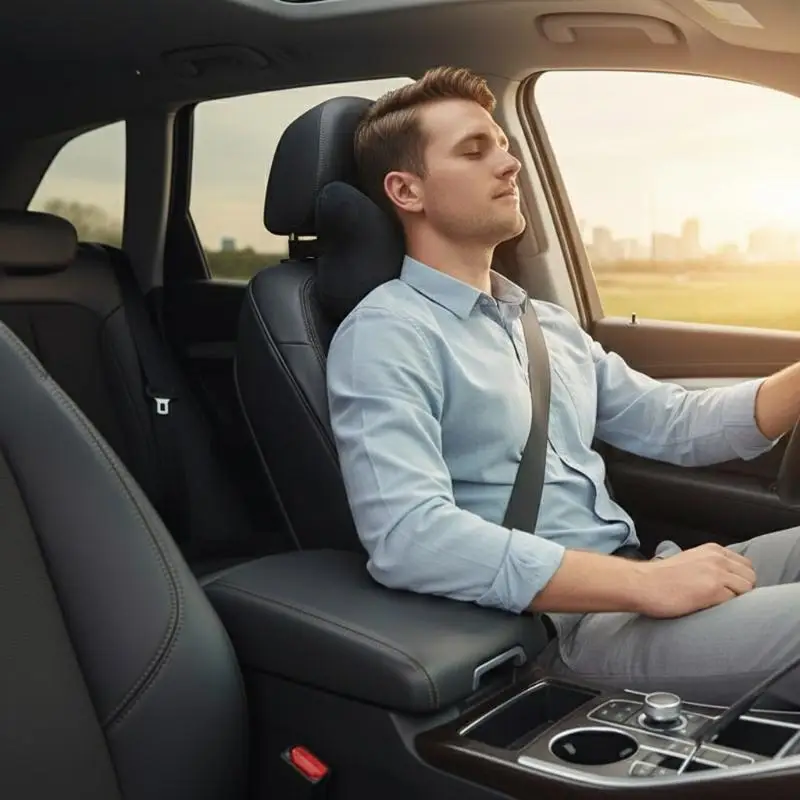 Car Neck Pillow Memory Foam Both Side Front Headrest for Pain Relief Soft Cushion for Office Seat Travel Car Driver Rest
