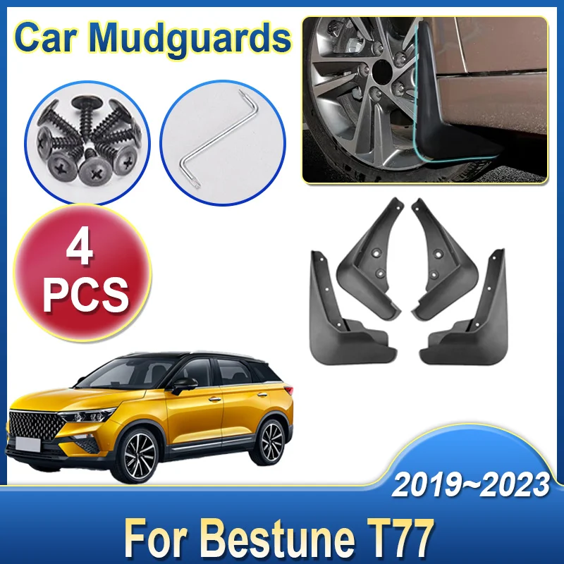 For Bestune T77 Accesories 2019 2020 2021 2022 2023 4pcs Car Mudguard Rear Flaps Splash Mud Flap Guard Mudguards Auto Car Tools