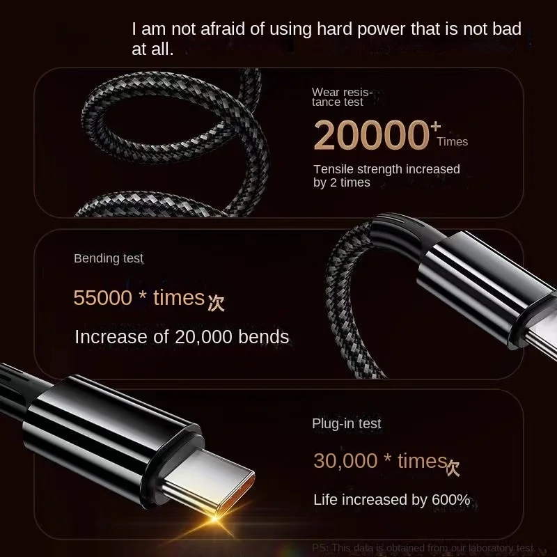 Typec data cable 100W fast charging woven Android 6A extension ugreen