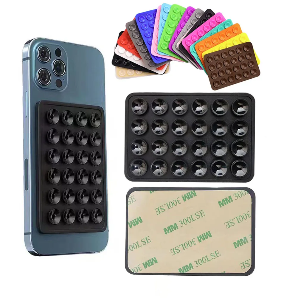 

4pcs Square 24‑Piece Silicone Suction Cup For Phone Holder ,Mobile Power Bank, Makeup Mirror ,Universal Anti-Slip back sticker