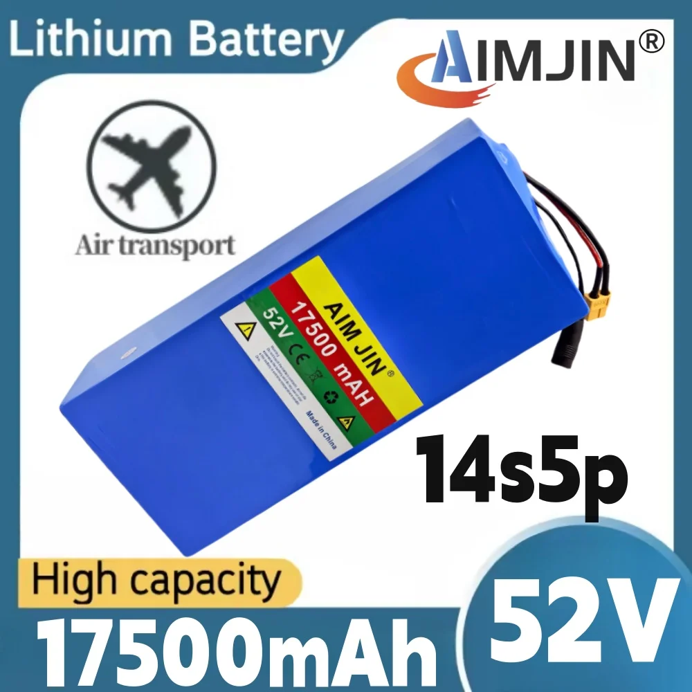 

14S5P 52V 17.5Ah 18650 rechargeable lithium battery, 1500W High capacity ，for Balance Car Electric Bicycle Scooter Built-in BMS