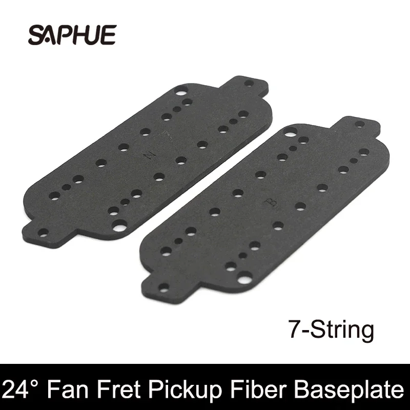 2Pcs Fan Fret Pickup Fiber Baseplate for 7-String Pickup N-9.62/B-10.4 Incline 24 Degree Black