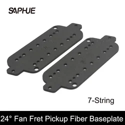 2Pcs Fan Fret Pickup Fiber Baseplate for 7-String Pickup N-9.62/B-10.4 Incline 24 Degree Black