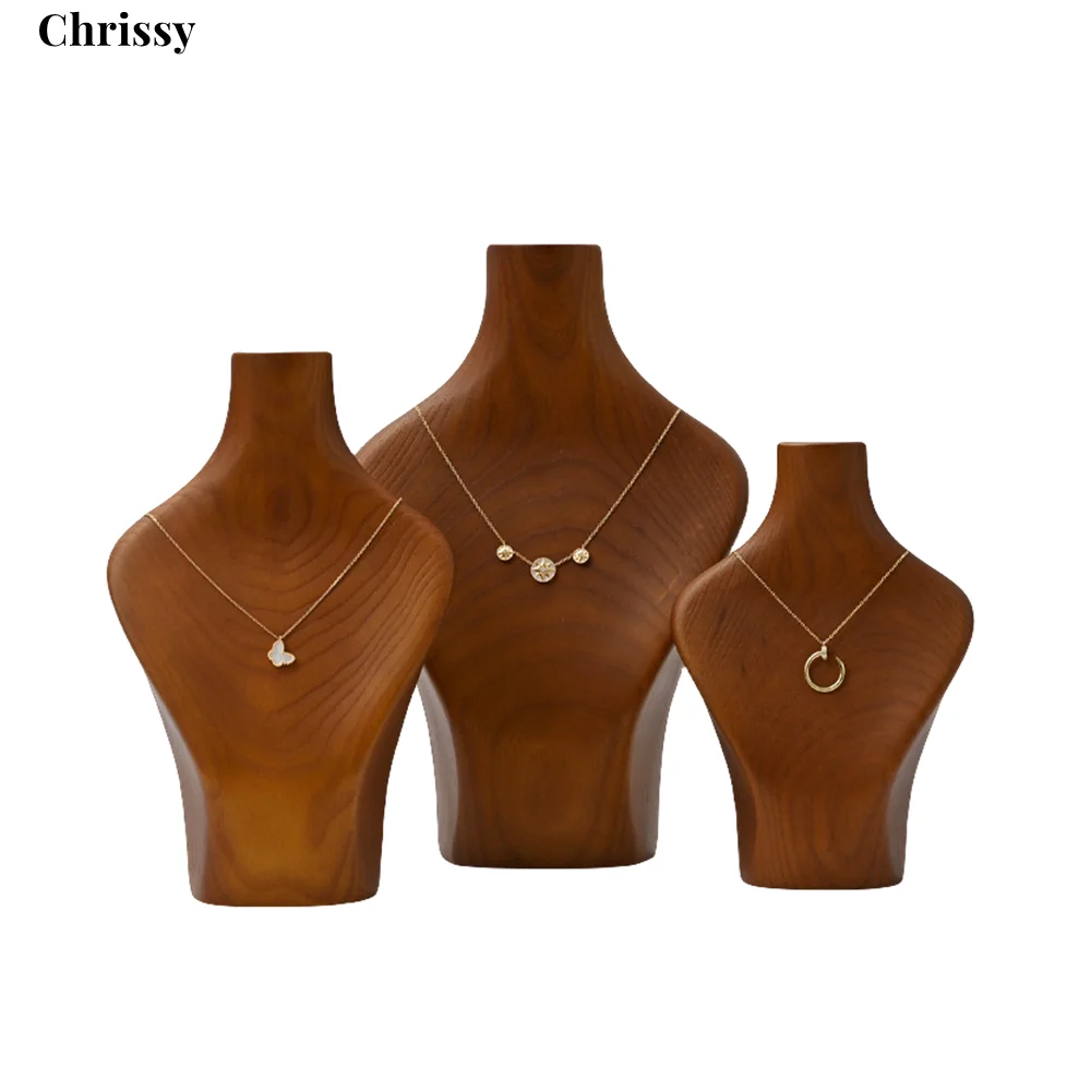 

Solid Wood Necklace Display Bust Stand Pendant Ring Finger Holder Mannequins Jewelry Exhibitor Jewelry Organizer Race