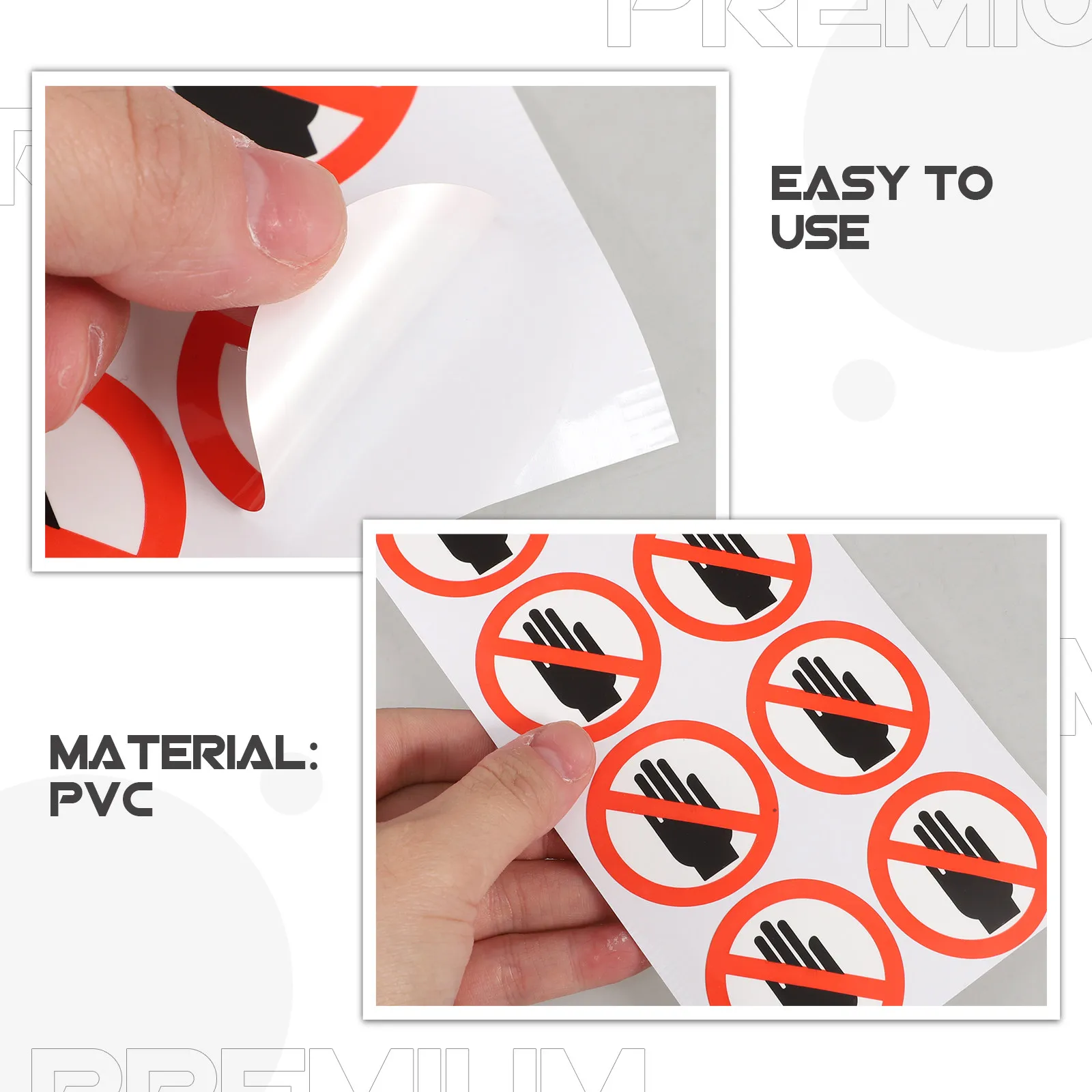 1Sheet Do Not Touch Warning Decals Adhesive Safety Label Stickers Peel Stick Vinyl for Machines Devices Walls Tools Safety view 3
