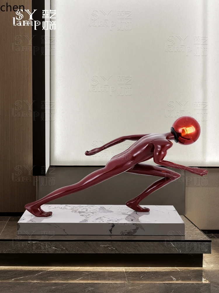 ornament floor-to-ceiling living room entrance sculpture decoration creative portrait hotel decoration lamp