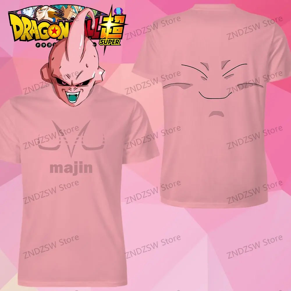 110-6XL Dragon Ball Men\'s T Shirt Summer 2024 Majin Buu Hip Hop Fashion the Boys Y2k Parent-child Wear Clothes 3D Oversized Cool