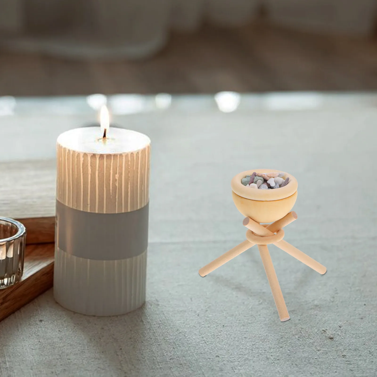 

1Set Wooden Essential Oil Diffuser Stone Flameless Aromatherapy for Home Office Car Long-Lasting Scent Natural Aroma Stones