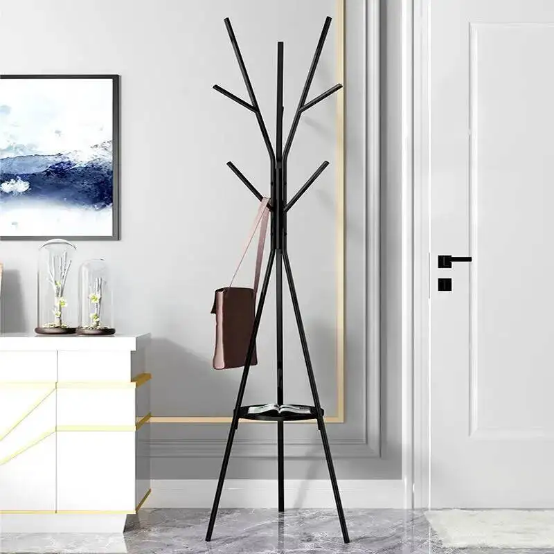 Minimalist Black Coat Rack Place Saving Designe Standing Floor Coat Rack Entrance Storage Garment Furniture
