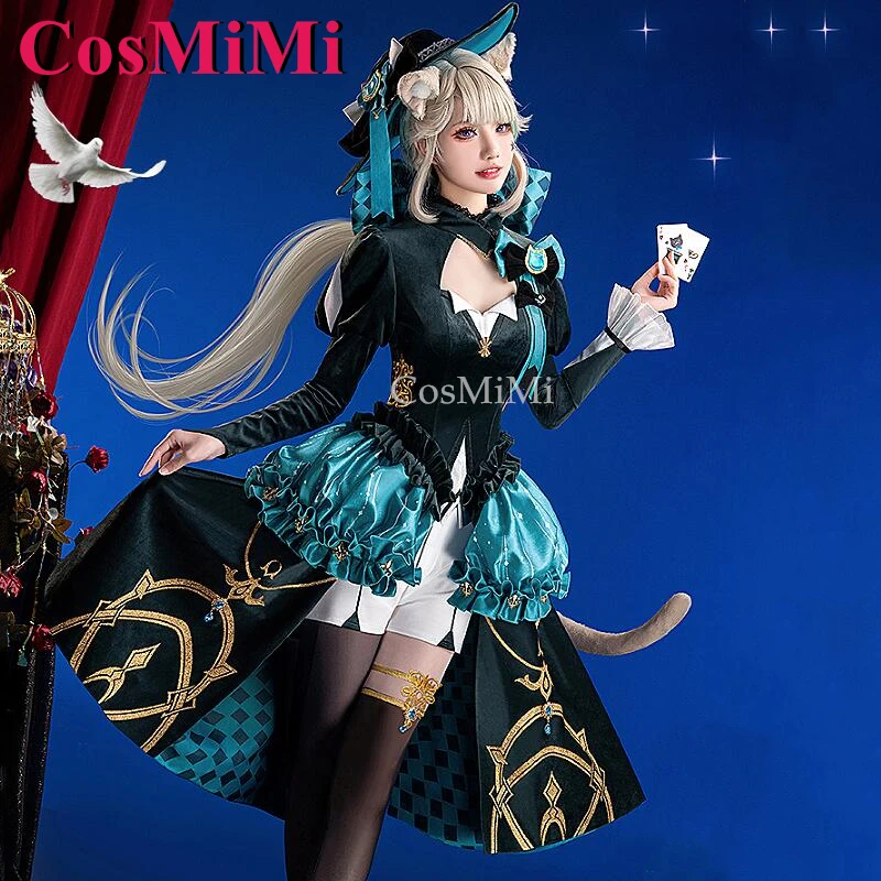 

CosMiMi Genshin Impact Lynette Cosplay Costumes Magic Night Sweet Elegant Outfit Full Set Carnival Party Role Play Clothing S-XL