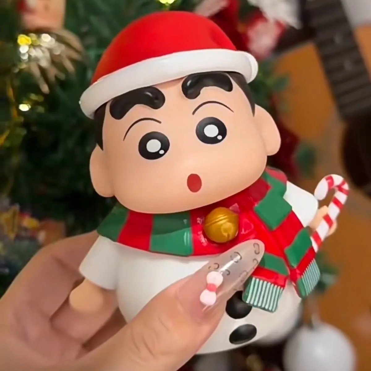 Anime Crayon Shin-Chan Christmas Snowman Christmas Tree Shin-Chan Himawari Figures Cute Doll Decoration Toy Birthday Gifts