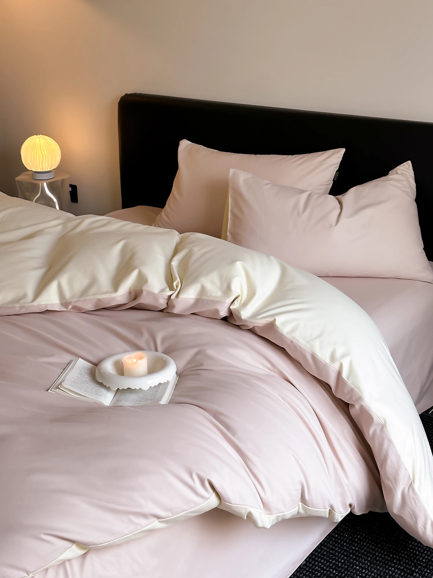  100% Cotton Brushed Bedding Set Pure Color Bed Sheet Bed Skirt Style Double Panel Home Use Three Or Four Piece Suite