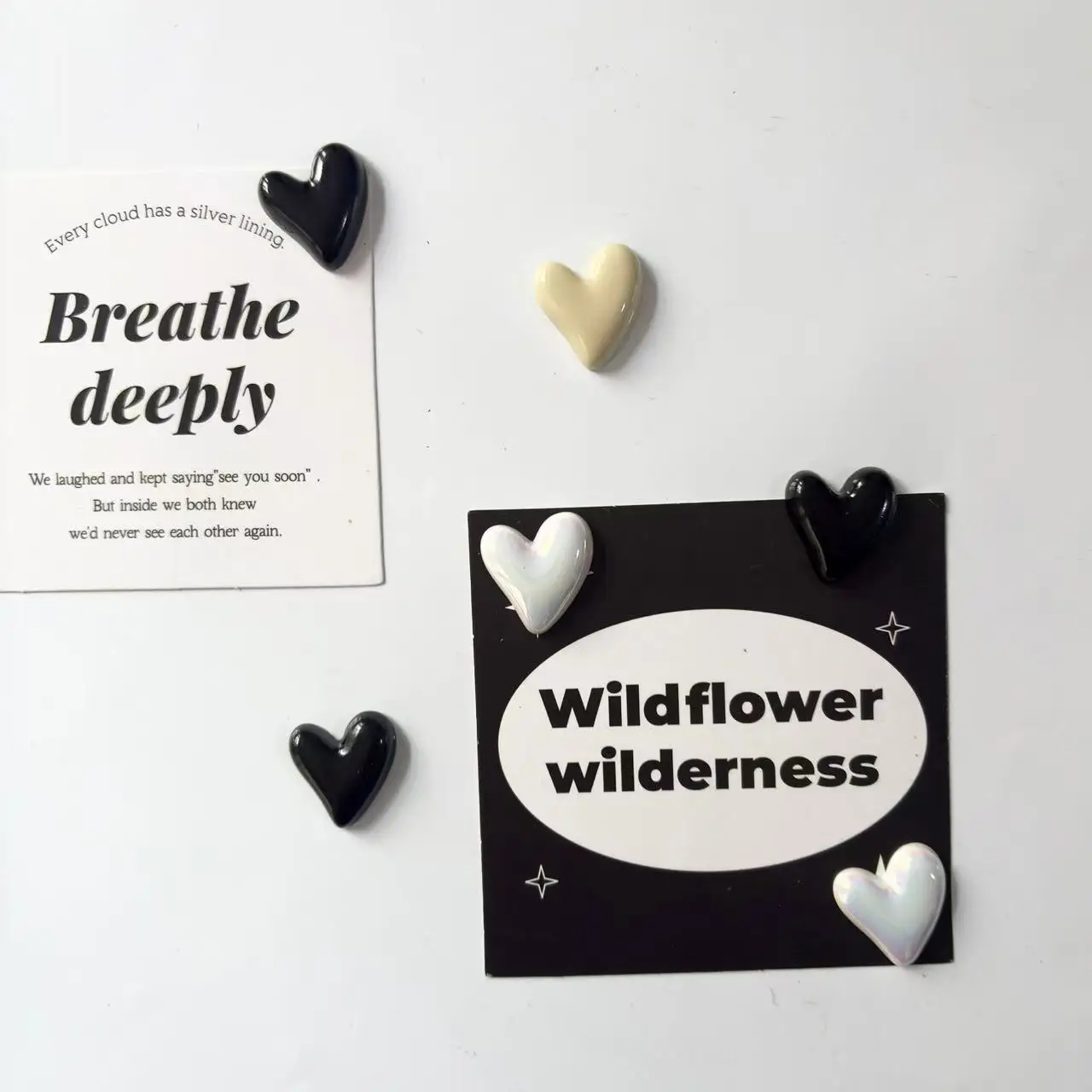 8 pieces of heart-shaped resin fridge magnets with fixed magnets