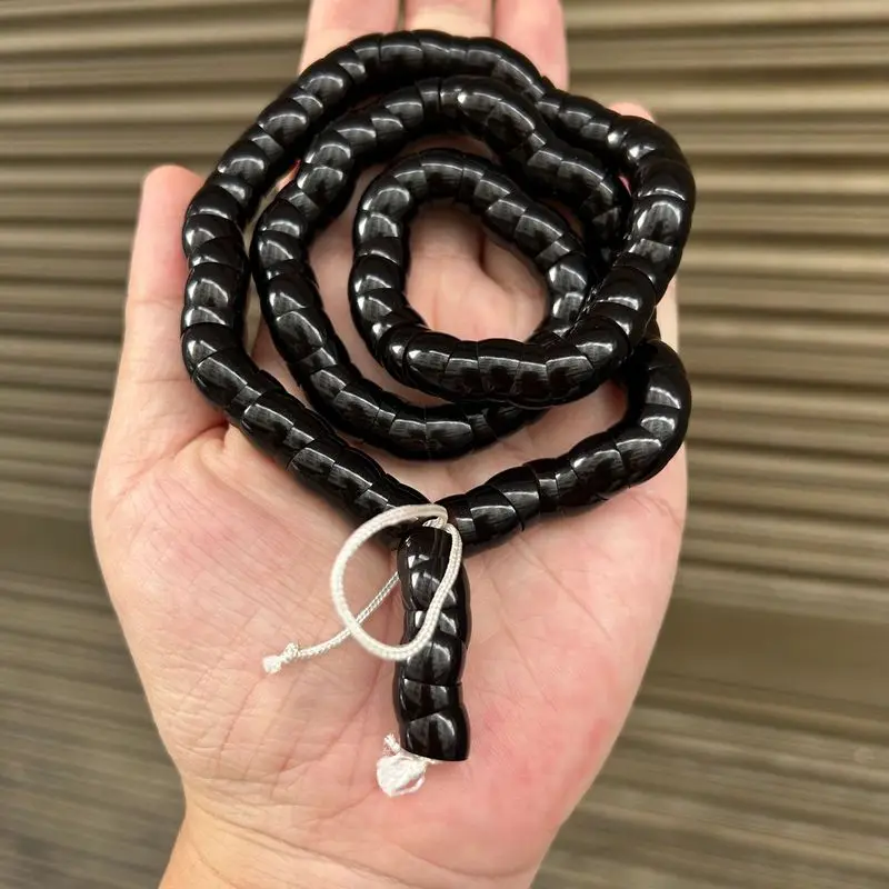 10Mm Chocolate-Colored Bodhi Root Beads, Large Intestine-Shaped, With A Beveled Cut, Suitable Both Men Women, And Can Be