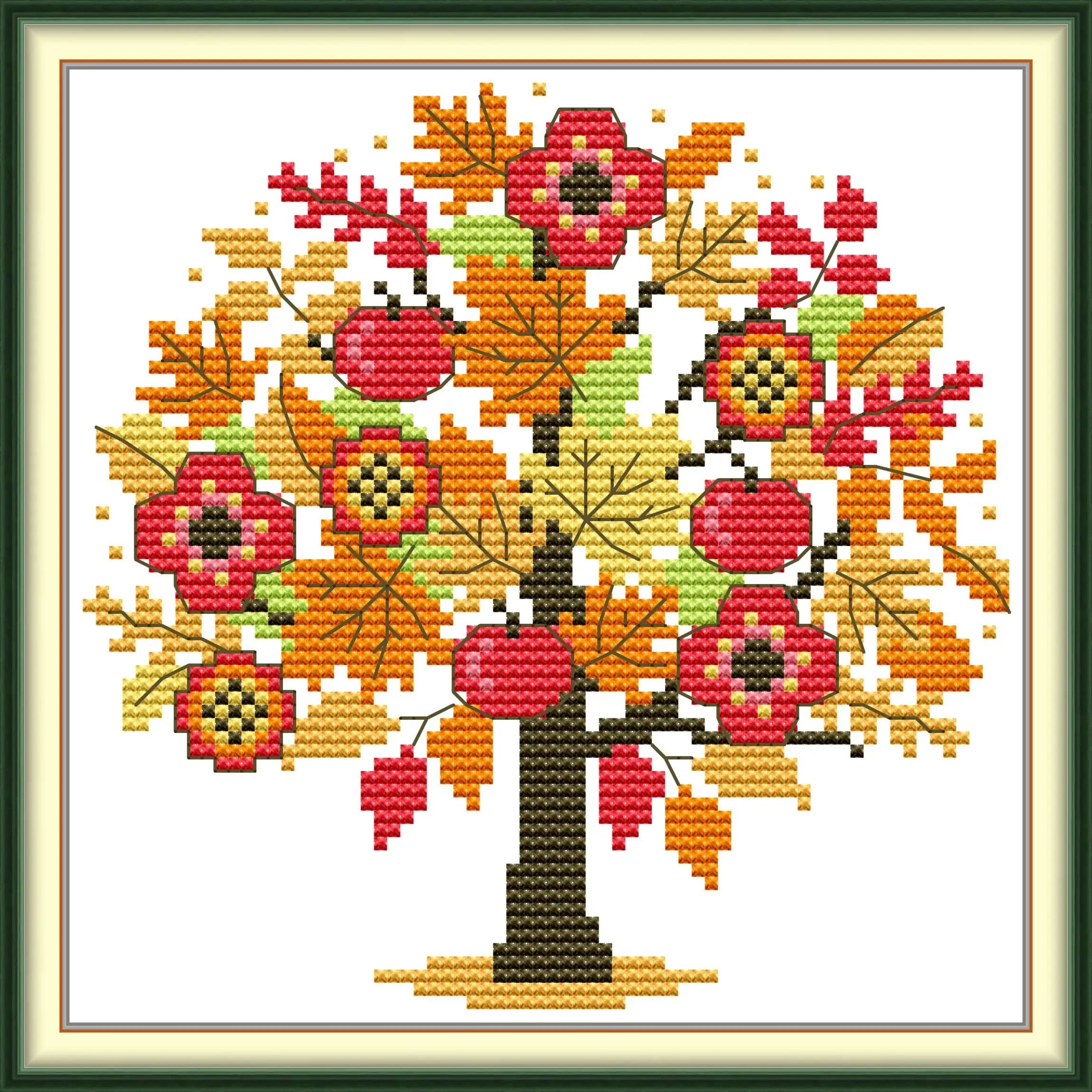 

Набор для вышивки крестом Joy Sunday с предварительной печатью, легкий узор, набор для вышивки из штампованной ткани Аиды, дерево Four Seasons, осень