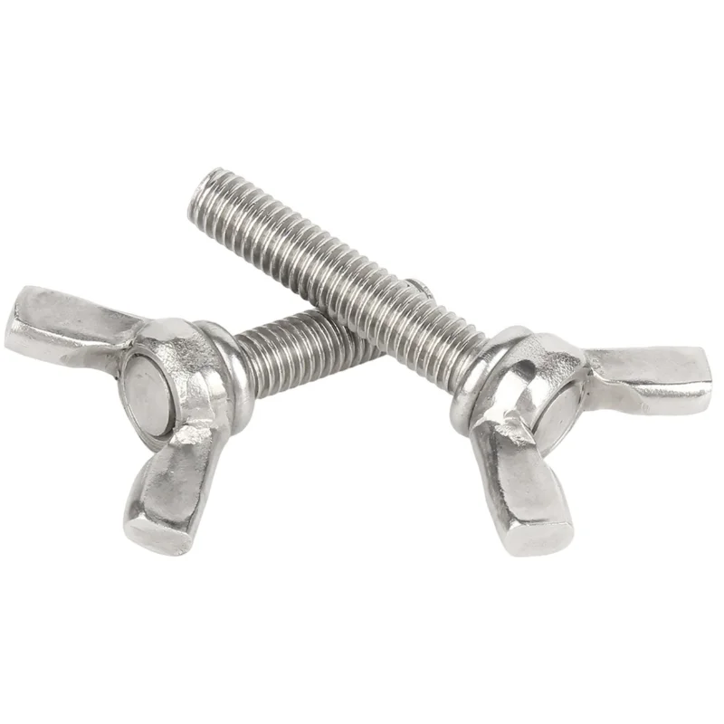 10#-24 1/4-20 304 Stainless Steel Butterfly Screws Wing Bolts Wing Head Thumb Screw Hand Tighten Adjust Bolts