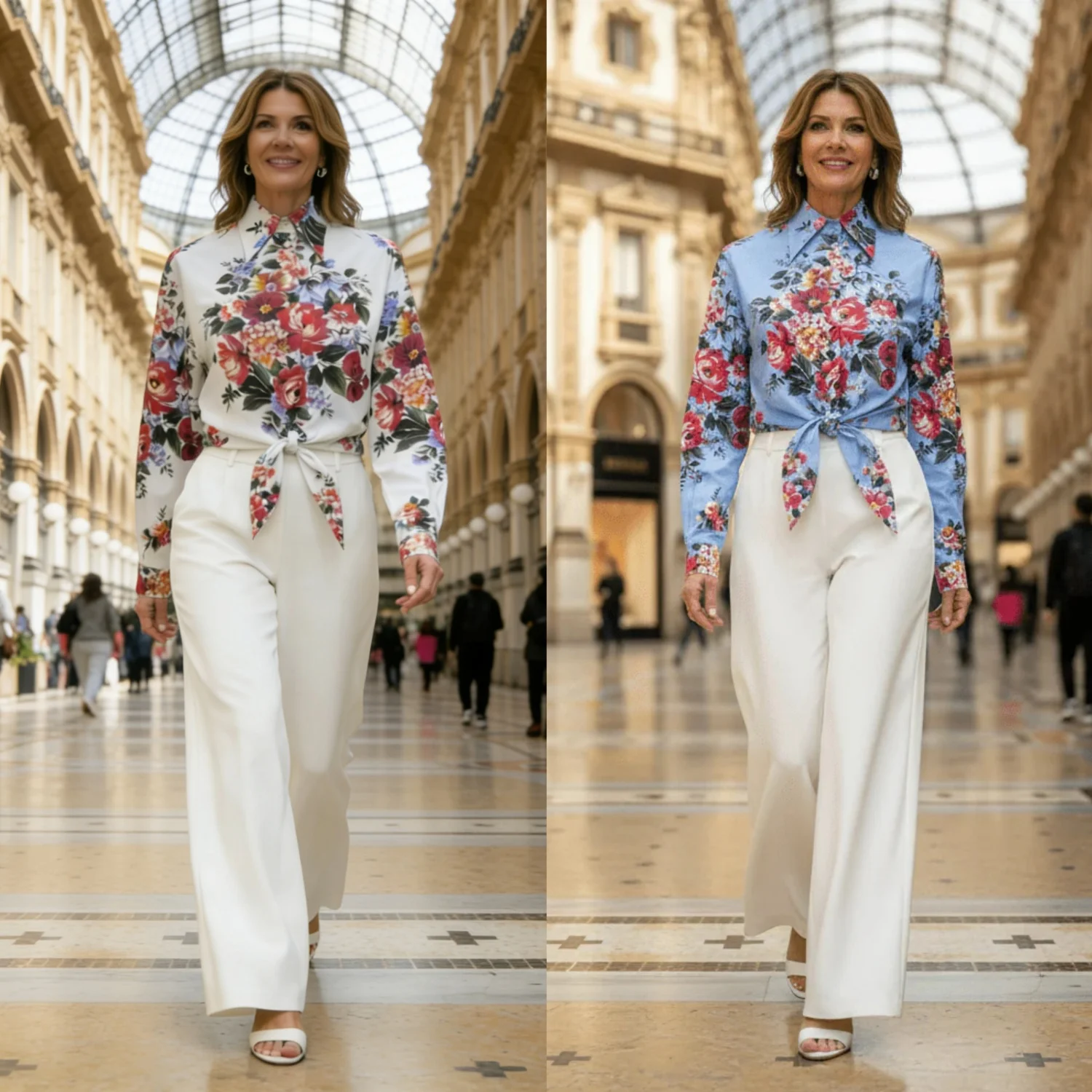 Women’s 100% Cotton Floral Print Blouse | High Quality Long Sleeve Shirt Spring 2026 Runway Designer Inspired TOP