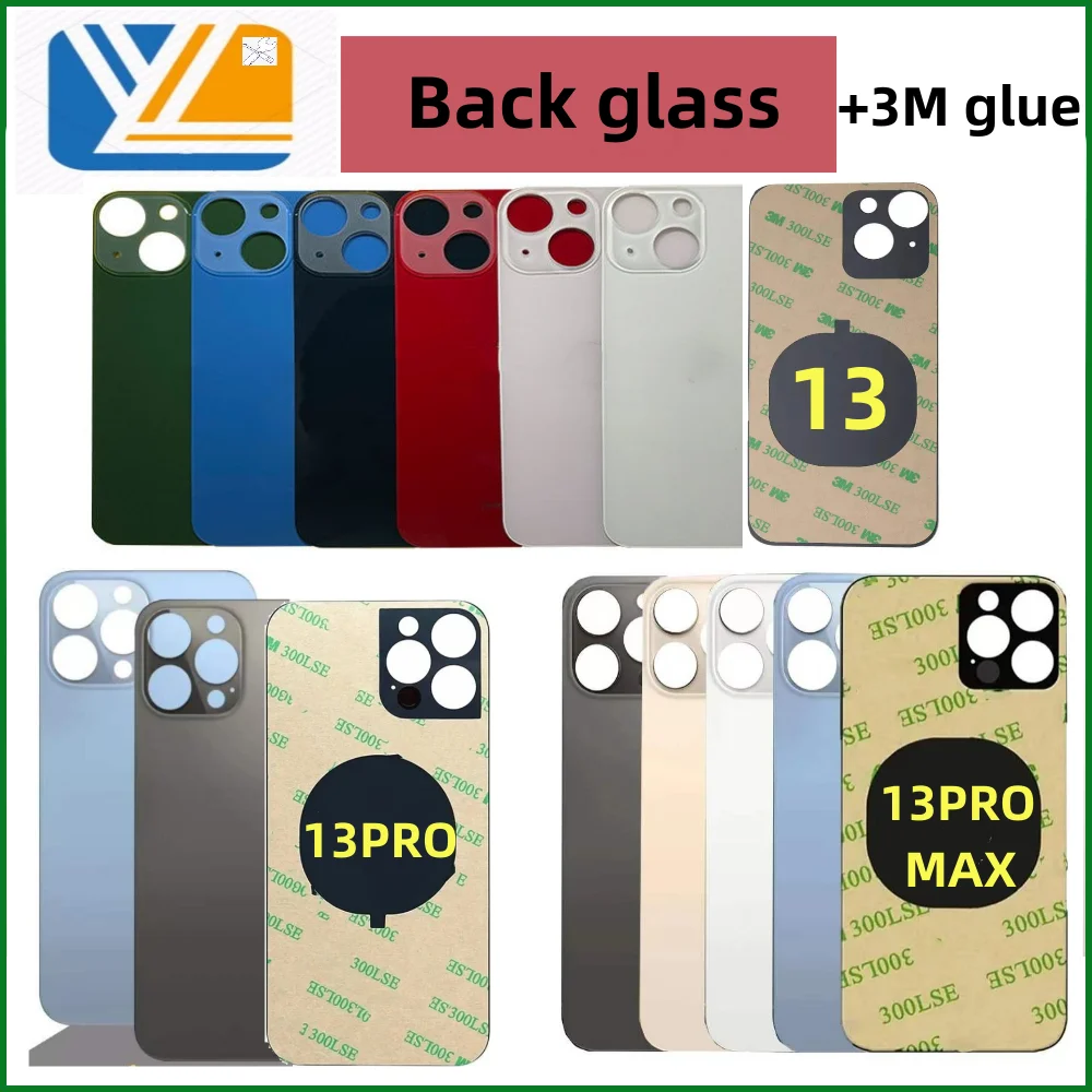 Back Cover Glass Fast Replacement High Quality Housing Battery Cover Big Hole Rear Glass+3M Tape For iPhone 13/13PRO/13PROMAX